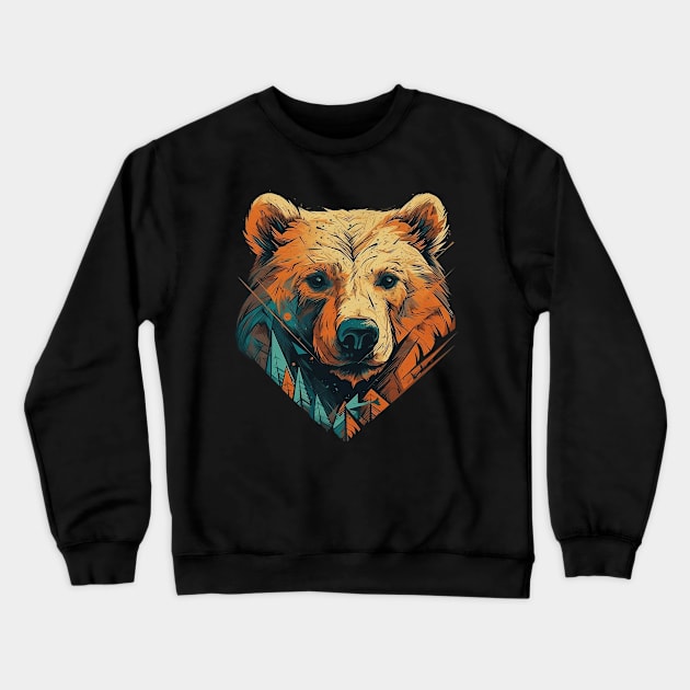 Boho bear Crewneck Sweatshirt by GreenMary Design